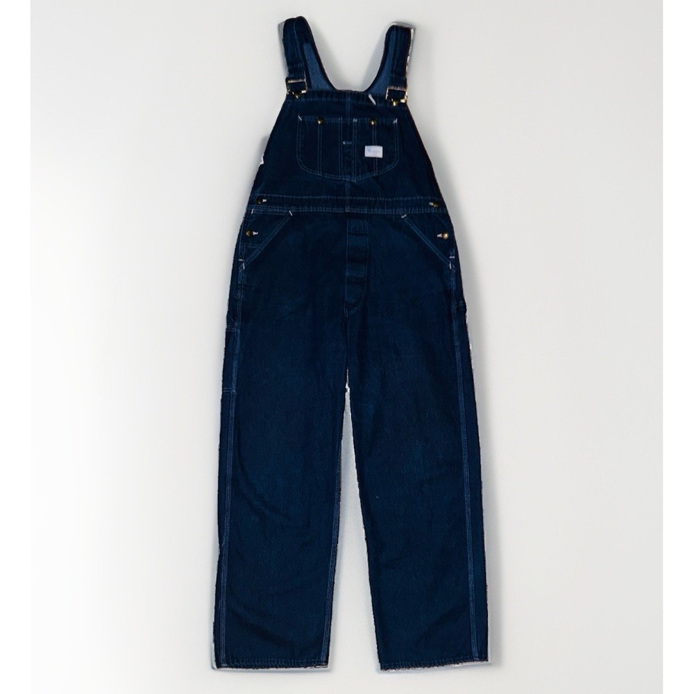 VTG Sears Tradewear Denim Overall 38x32 Union Made Carpenter Button Fly Workwear